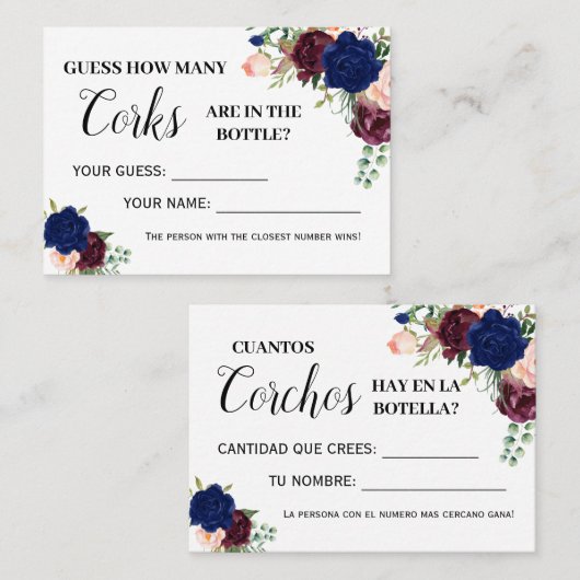 何人のコークゲーム英語シャワスペインのーカード プレイスカード (正面/裏面)