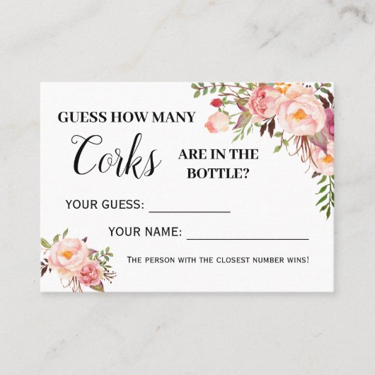 何人のコークゲーム英語シャワスペインのーカード プレイスカード (正面)