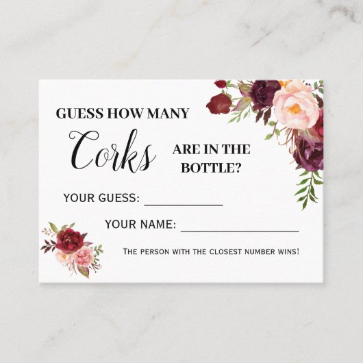 何人のコークゲーム英語シャワスペインのーカード プレイスカード (正面)