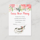 何人のフローラ牛の赤ちゃんシャワーゲームを推測 エンクロージャーカード (正面)