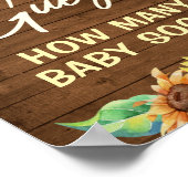 何人のベビーソックスひまわり素朴シャワー ポスター (角)