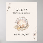 何人の真珠の沿岸赤ちゃんシャワーゲームのサイン ポスター (正面)