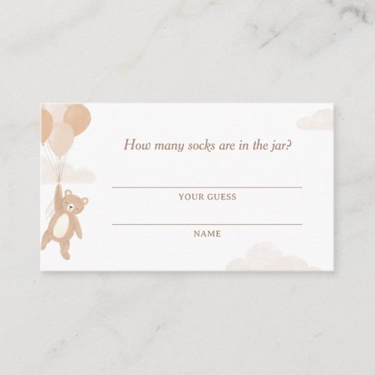 何人の靴下のカードにベビーシャワー エンクロージャーカード (正面)