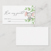 何個落花生ゾウの赤ちゃんシャワーゲームだと思う エンクロージャーカード (正面/裏面)