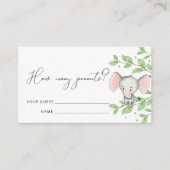 何個落花生ゾウの赤ちゃんシャワーゲームだと思う エンクロージャーカード (正面)