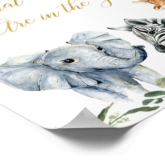 何匹の動物のクラッカーのゲームのサインを当てる ポスター (角)