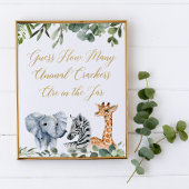 何匹の動物のクラッカーのゲームのサインを当てる ポスター