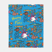 何匹異なった魚を見ることができますか。 フリースブランケット (正面)