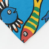 何匹異なった魚を見ることができますか。 フリースブランケット (角)