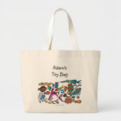 何匹異なった魚を見ることができますか。 ラージトートバッグ (正面)