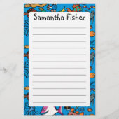 何匹異なった魚を見ることができますか。 便箋 (正面)