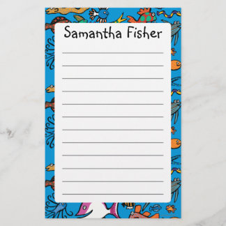 何匹異なった魚を見ることができますか。 便箋