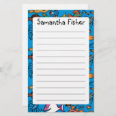 何匹異なった魚を見ることができますか。 便箋 (正面/裏面)