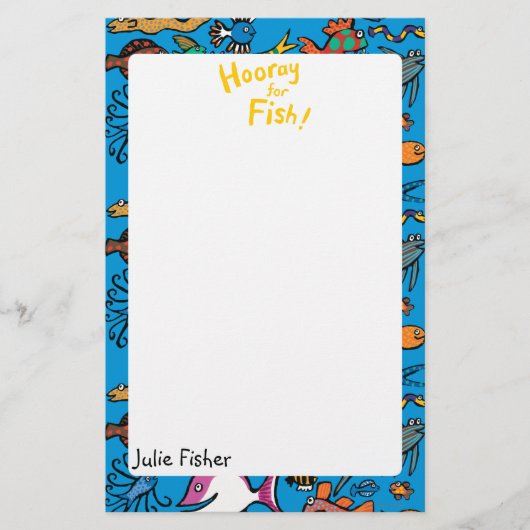 何匹違うの魚が見える? 便箋 (正面)