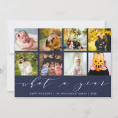 何年もの |ネイビーハッピーホリデーズフォトコラージュ シーズンカード (正面)
