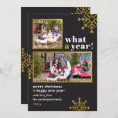 何年！ |クリスマス写真（黒と金箔） シーズンカード (正面/裏面)