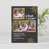 何年！ |クリスマス写真（黒と金箔） シーズンカード (スタンド正面)