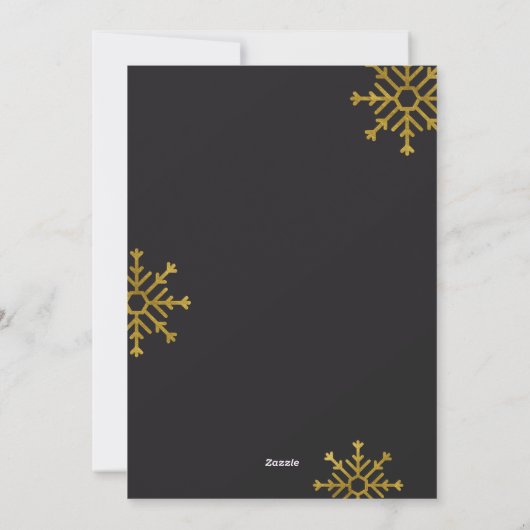 何年！ |クリスマス写真（黒と金箔） シーズンカード (裏面)