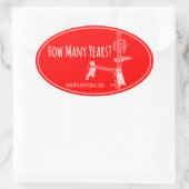 「何年？」 MyGrowthRings楕円ステッカー 楕円形シール (バッグ)