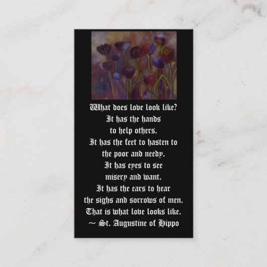 "何愛するに見えをか"。 ~セントオーガスティン 名刺 (正面)