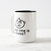 何時に休憩-マグ--があるか ツートーンマグカップ (正面左)