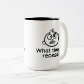 何時に休憩-マグ--があるか ツートーンマグカップ (正面右)