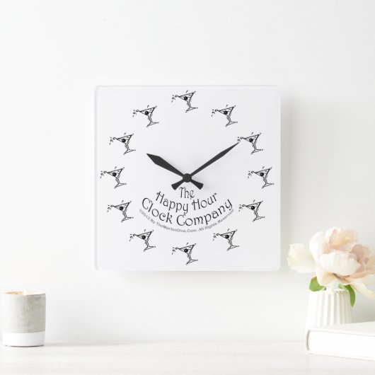 何時もマルティーニの時間で何時も壁の時計 スクエア壁時計 (ホーム)