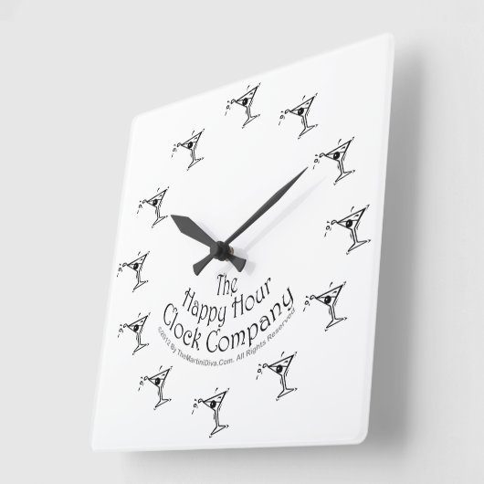 何時もマルティーニの時間で何時も壁の時計 スクエア壁時計 (傾斜)