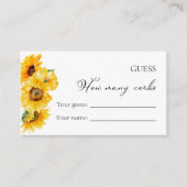 何本のコルクを当てる | サンフロー秋ブライダルシャワー エンクロージャーカード (正面)