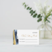 何本のコルクを当てる |抽象芸術ブルーブライダルシャワー エンクロージャーカード (スタンド正面)
