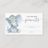 何枚のピーナッツのカード象の赤ちゃんシャワーを推測 エンクロージャーカード (正面)