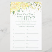 何歳だった黄色いフローラブライダルシャワーゲーム (正面)