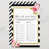 何歳だった – ブライダルシャワーゲーム (正面/裏面)