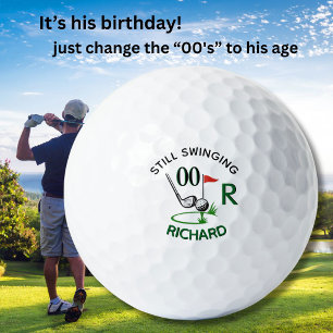 *何歳でも誕生日男性のモノグラム名 ゴルフボール
