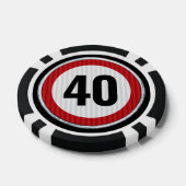 何歳でもOK 40歳の誕生日を祝うスピード制限標識 ポーカーチップ (シングル)