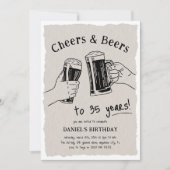 何歳になってもCheers & Beersお誕生日おめでとうございます 招待状 (正面)