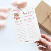 何歳の彼らは赤ちゃんシャワーTeddyクマのカードをゲーム 招待状