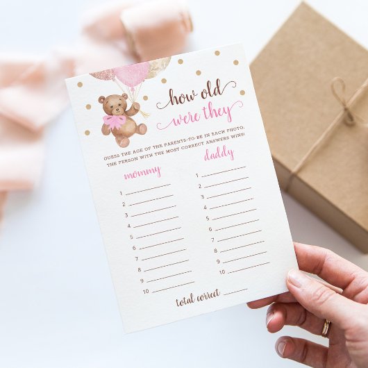 何歳の彼らは赤ちゃんシャワーTeddyクマのカードをゲーム 招待状