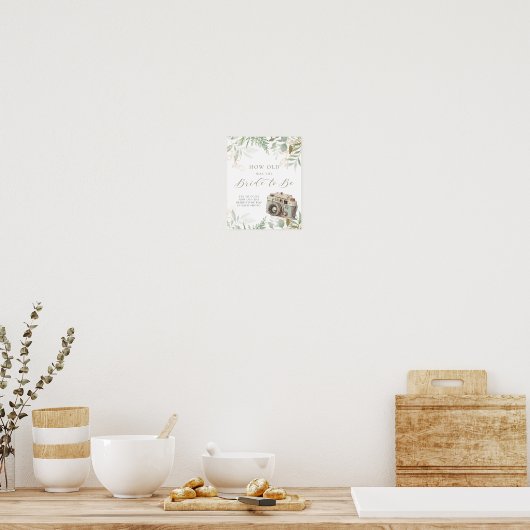 何歳の彼女の緑の金ゴールドブライダルシャワーゲーム ポスター (キッチン)