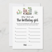 何歳の誕生日ガールゲームカード 招待状 (正面)