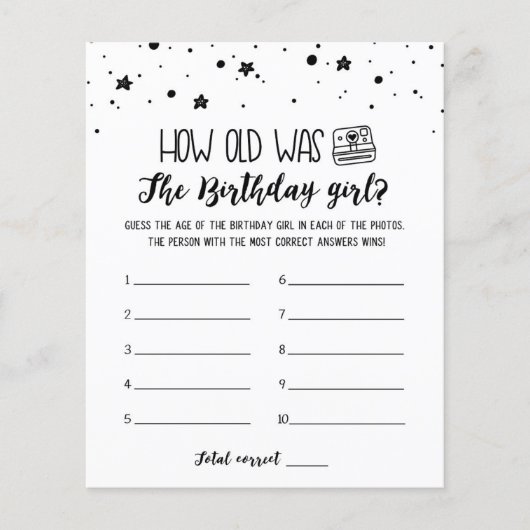 何歳の誕生日女の子の誕生日パーティーゲーム (正面)