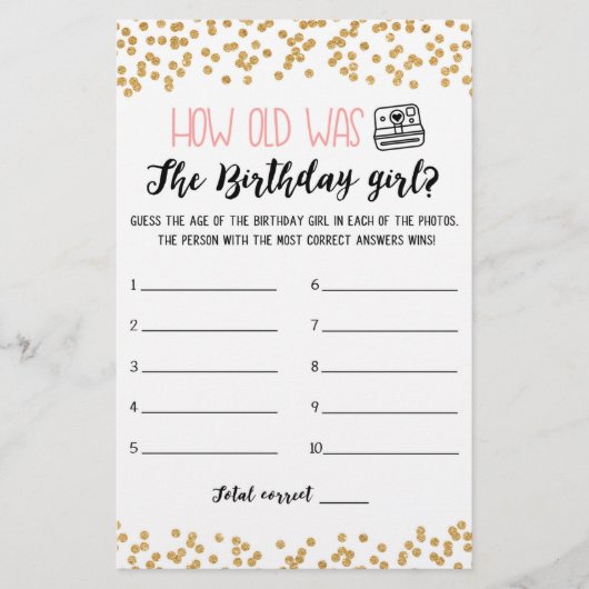 何歳の誕生日女の子の誕生日パーティーゲーム (正面)