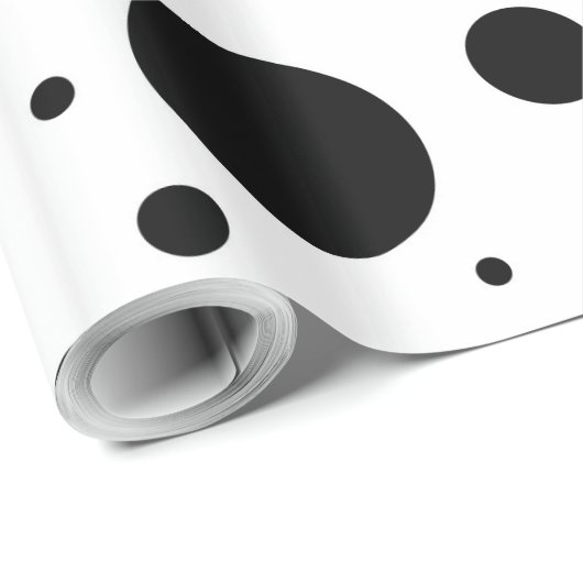 何百ものさまざまなサイズの黒い点そして円 ラッピングペーパー (ロールコーナー)