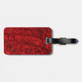 何百もの美しい赤いバラ ラゲッジタグ (裏面横)