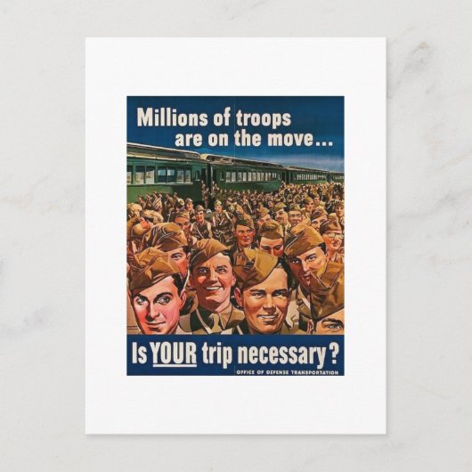 何百万もの軍隊が動いている ポストカード (正面)