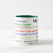 "何私の母が私へだった" ツートーンマグカップ (中央)