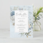 何素朴か青い白フローラブライダルシャワー 招待状 (スタンド正面)