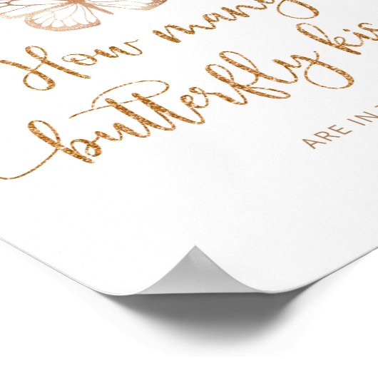 何蝶のキスの赤ちゃんシャワーゲームポスター ポスター (角)