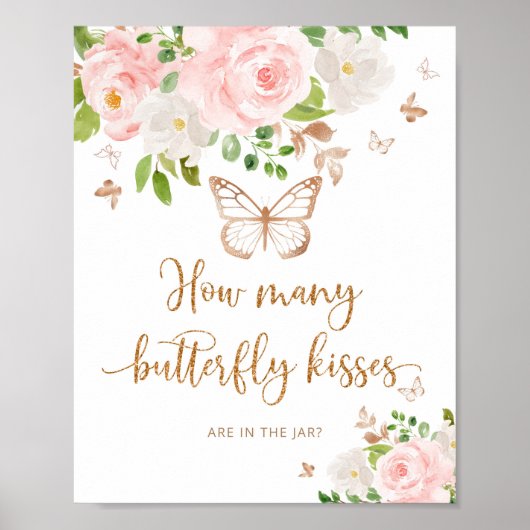 何蝶のキスの赤ちゃんシャワーゲームポスター ポスター (正面)