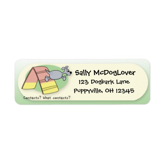 何連絡?犬の敏捷性 ラベル (正面)